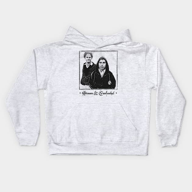 Simon & Garfunkel --- Vintage Faded-Style Aesthetic Kids Hoodie by DankFutura